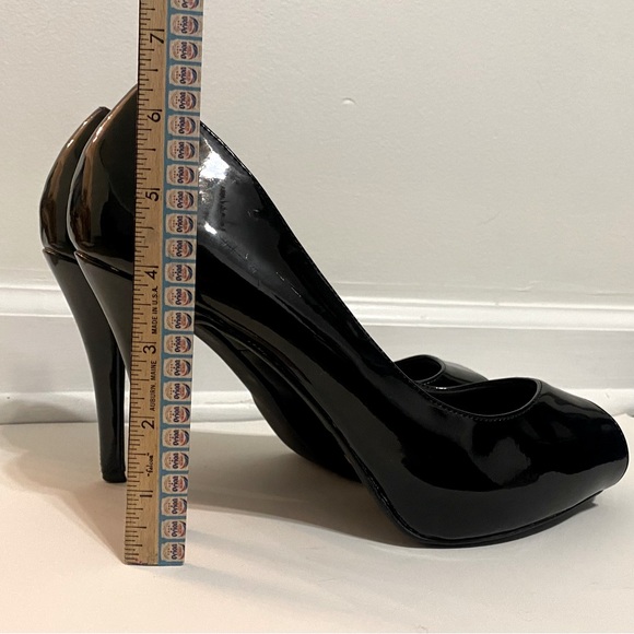 H&M Peep Toe Platform Faux Patent Stiletto Heels - Picture 5 of 9